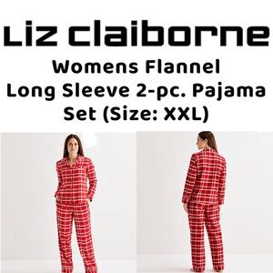 ✨Liz Claiborne - Womens Flannel Long Sleeve 2-pc. Pajama Set✨